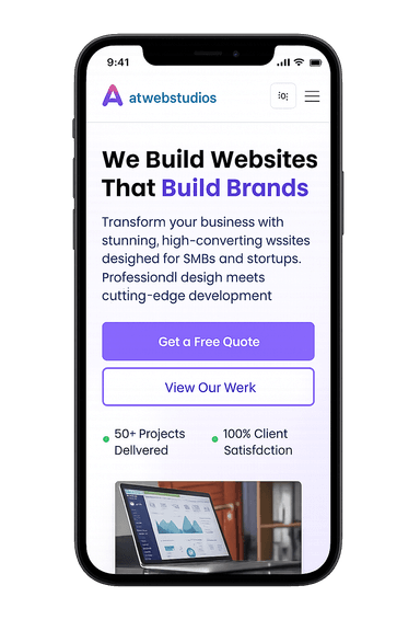 Website displayed on a mobile phone